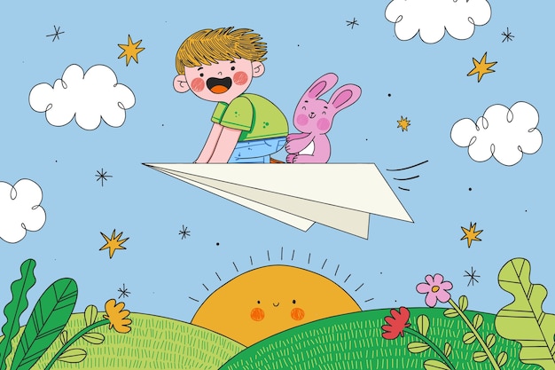 Free Vector hand drawn world children's day background