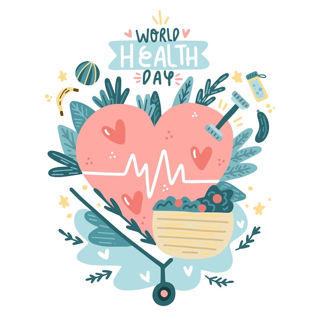 Free Vector hand drawn world health day illustration
