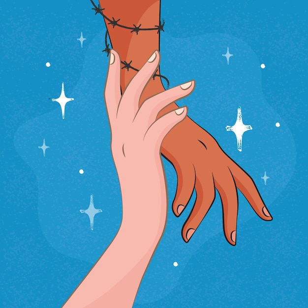 Free Vector hand drawn world refugee day