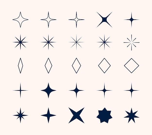 Free Vector hand drawn y2k geometric elements sign in set