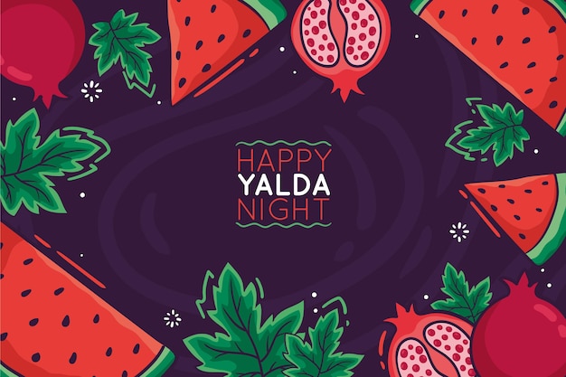 Free Vector hand drawn yalda background