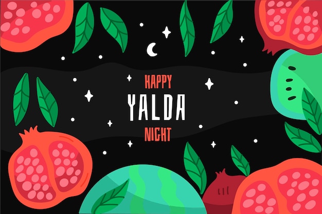 Free Vector hand drawn yalda background