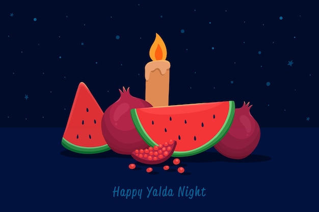 Free Vector hand drawn yalda background