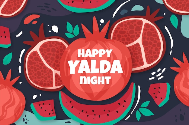 Free Vector hand drawn yalda background