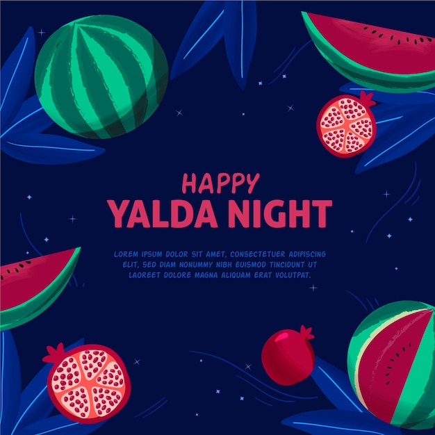Free Vector hand drawn yalda background