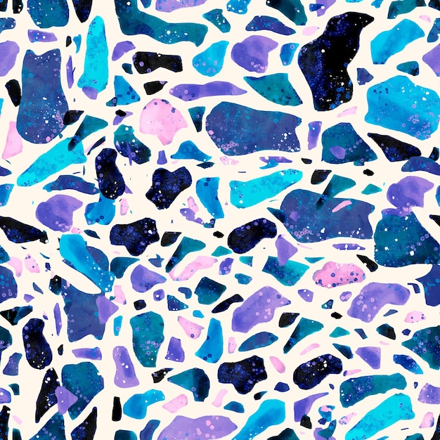 Free Vector hand painted colorful terrazzo pattern