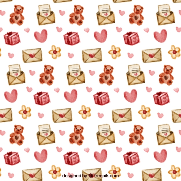 Free Vector hand painted lovely elements pattern