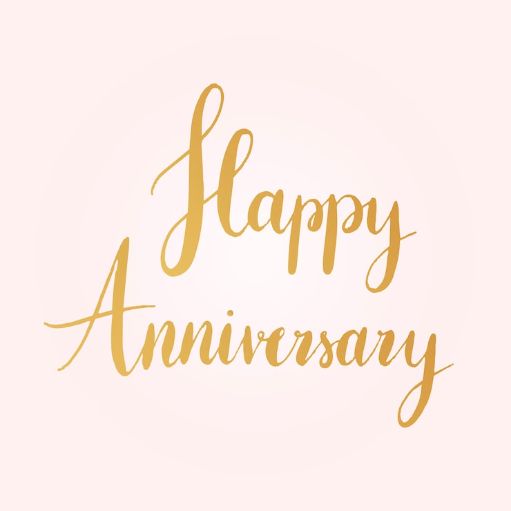 Free Vector happy anniversary typography style vector