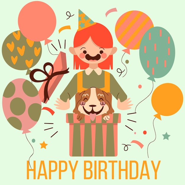 Free Vector happy birthday message theme