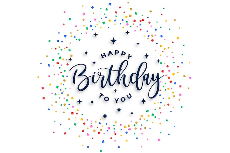 Free Vector happy birthday to you celebration confetti design