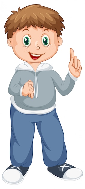 Free Vector happy boy character on white