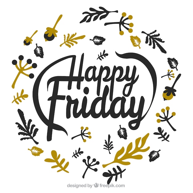 Free Vector happy friday background with vintage leaves