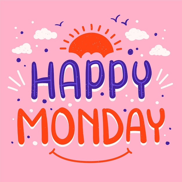 Free Vector happy monday abstract background