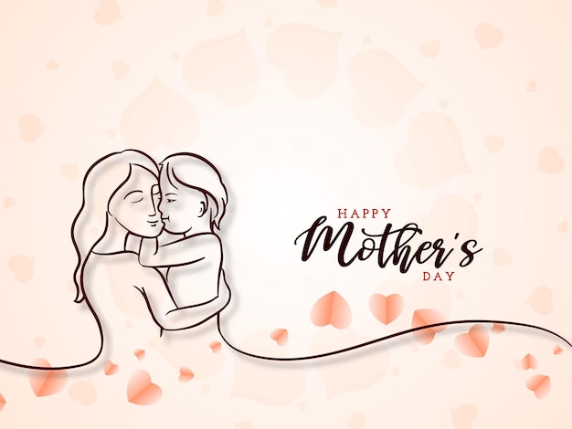 Free Vector happy mothers day celebration lovely greeting card design
