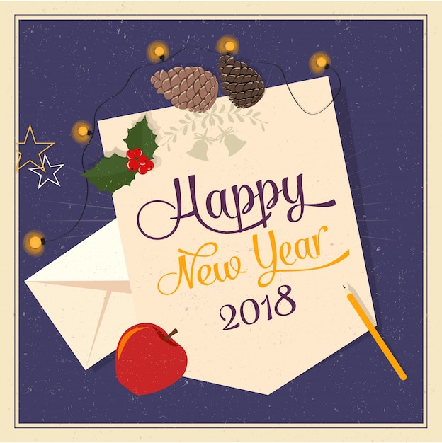 Free Vector happy new year 2018 card