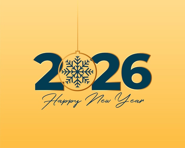 Free Vector happy new year 2026 background with hanging bauble