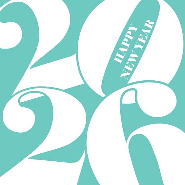 Free Vector happy new year background with abstract text design