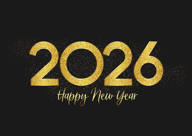 Free Vector happy new year background with glittery gold design