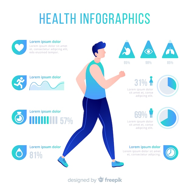 Free Vector health infographic template flat style