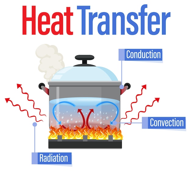 Free Vector heat transfer methods with water boiling