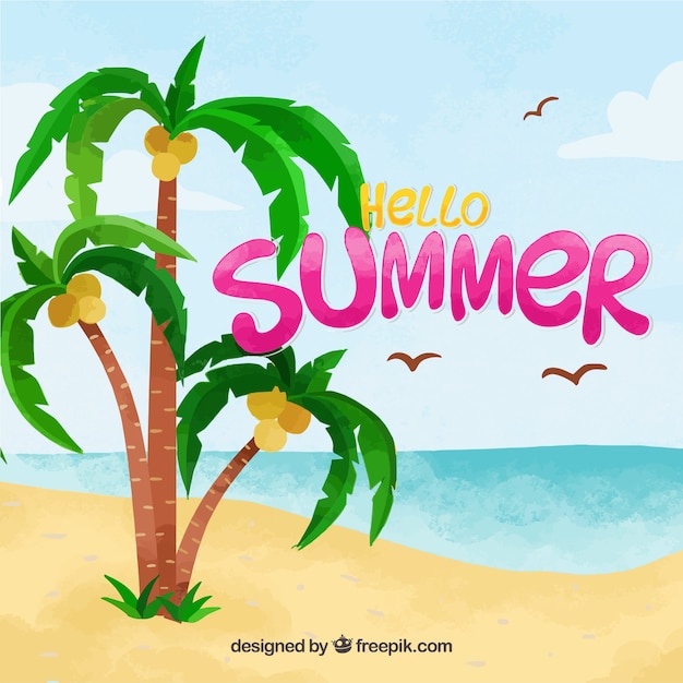 Free Vector hello summer background