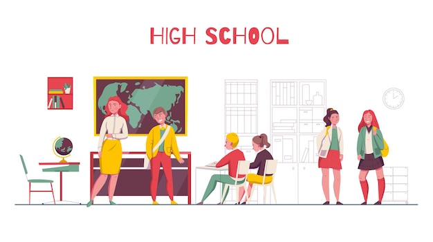 Free Vector high school illustration