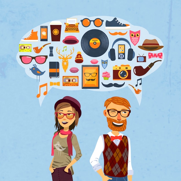 Free Vector hipster speech bubble