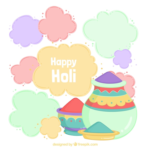 Free Vector holi design with clouds