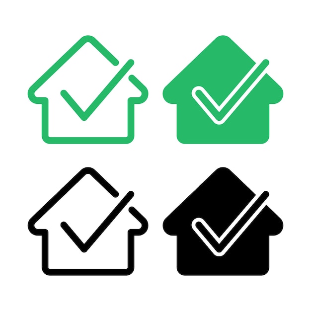 Free Vector house with check mark set
