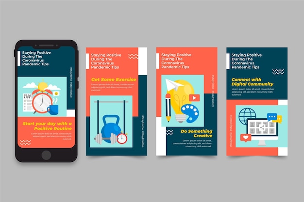 Free Vector how to stay positive during the coronavirus