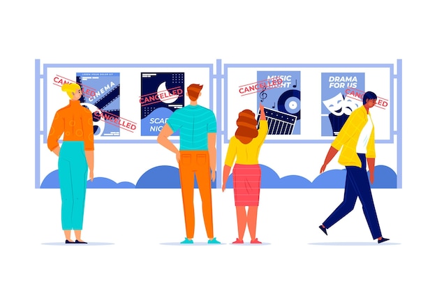 Free Vector illustrated cancelled event announcement