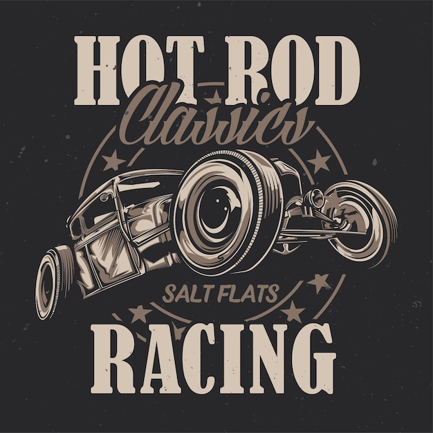 Free Vector illustration of custom hot rod