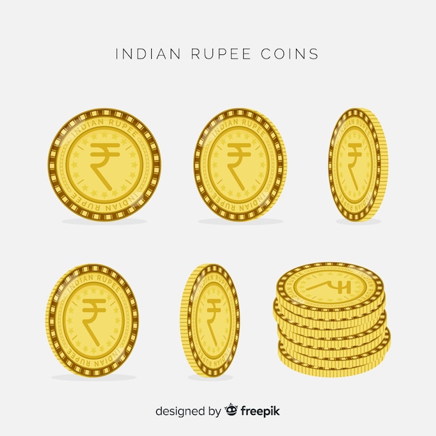 Free Vector indian rupee coins