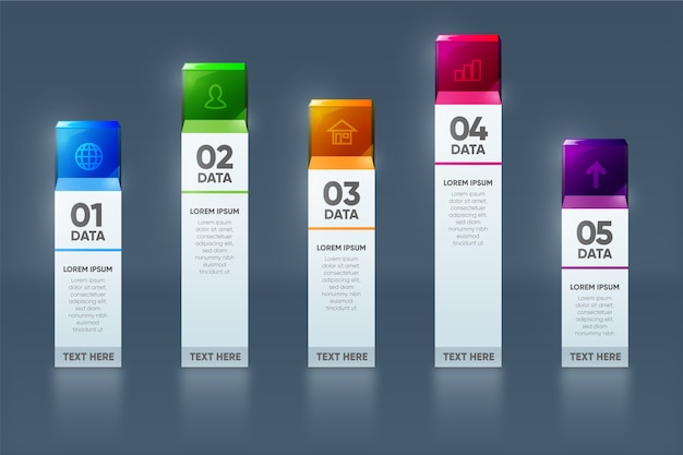 Free Vector infographic 3d bars template