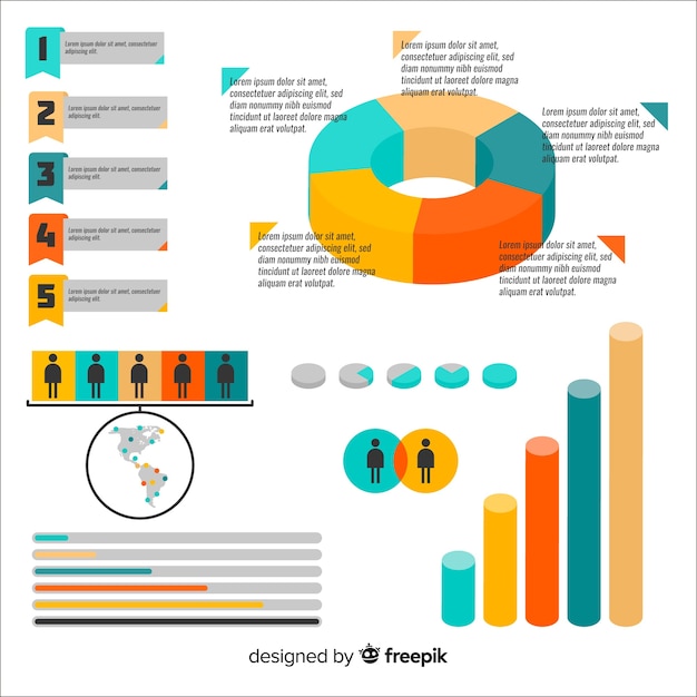 Free Vector infographic element collection