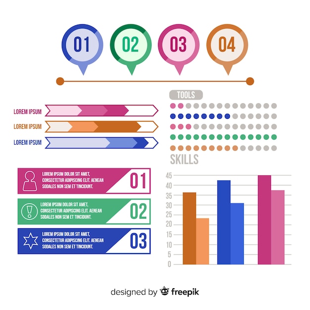 Free Vector infographic element collection