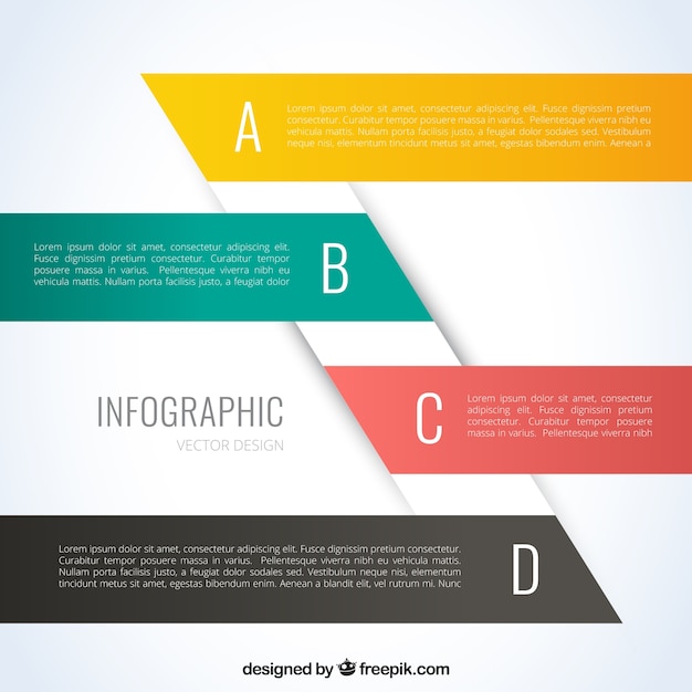 Free Vector infographic template with colored banners