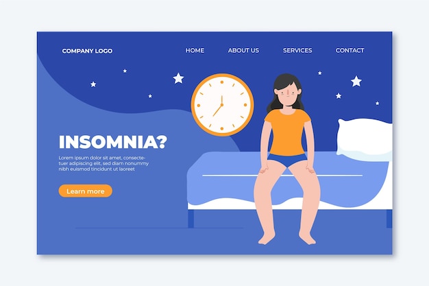 Free Vector insomnia landing page concept
