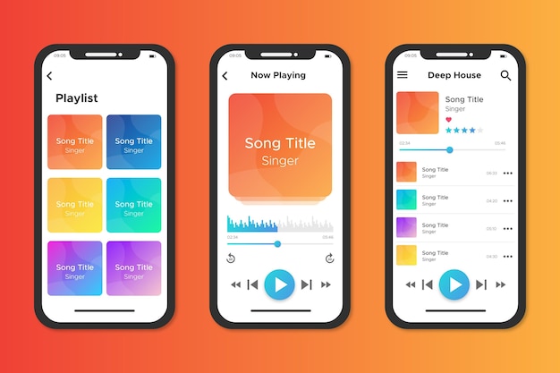 Free Vector interface for music player app
