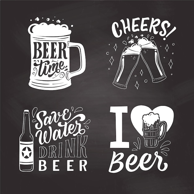Free Vector international beer day badges
