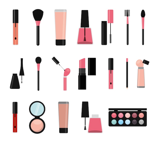 Free Vector isolated make up icon set 