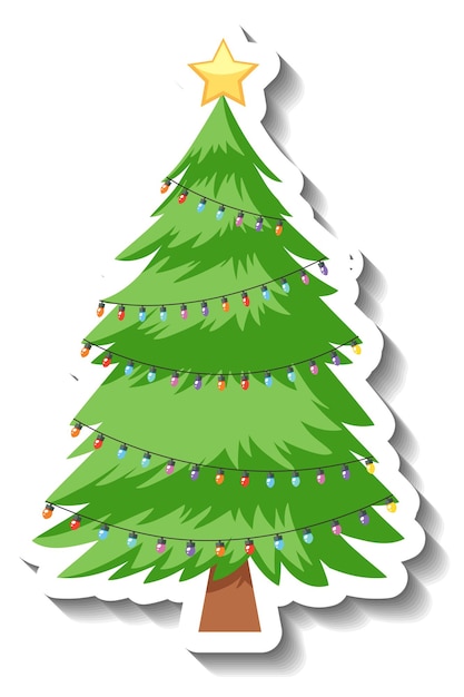 Free Vector isolated pine tree sticker