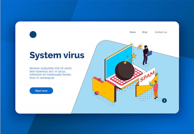 Free Vector isometric cyber security concept landing page website design with clickable links buttons and conceptual images with text vector illustration