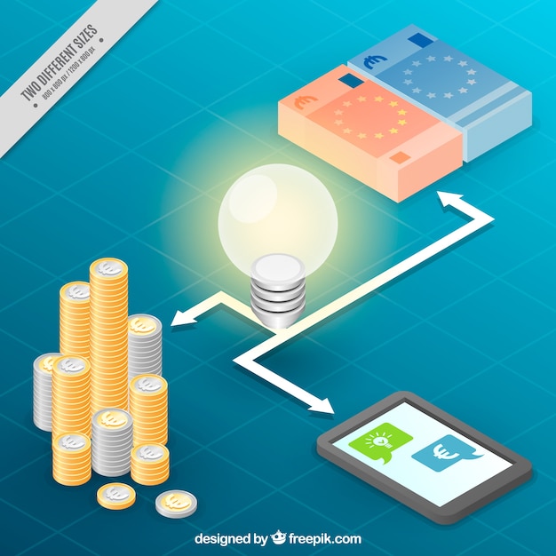 Free Vector isometric financial background
