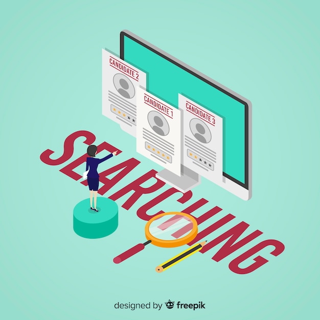 Free Vector isometric hiring concept background