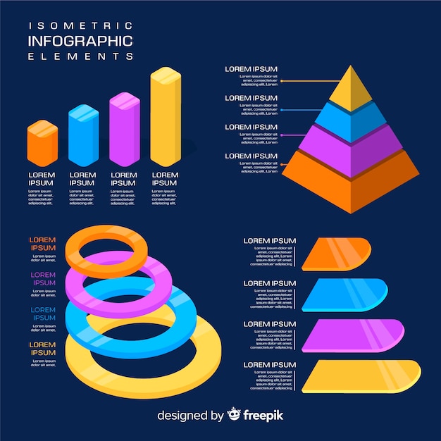 Free Vector isometric infographic elements template