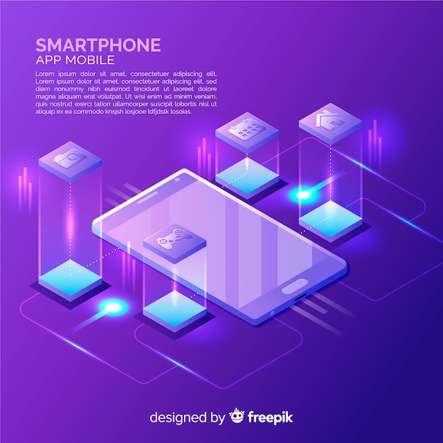 Free Vector isometric smartphone background