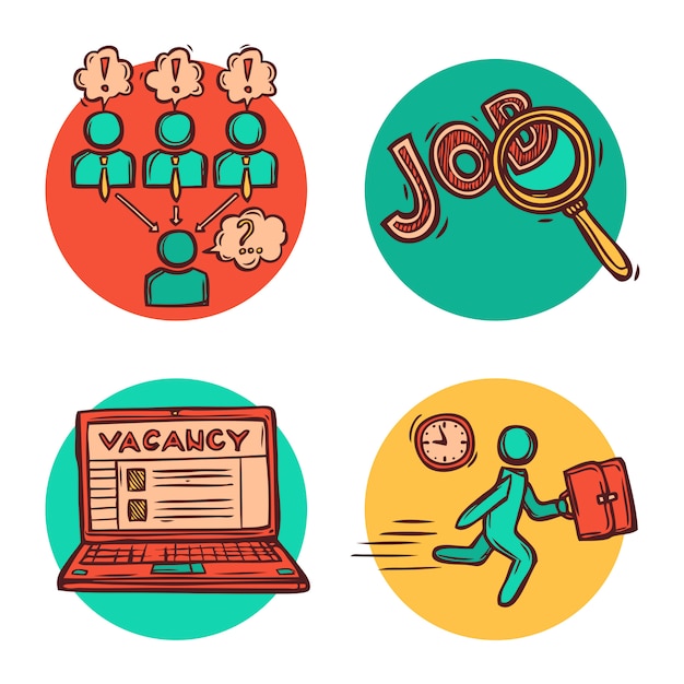 Free Vector job business concept composition