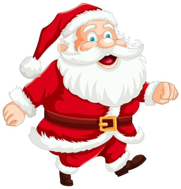 Free Vector jolly santa claus on the move