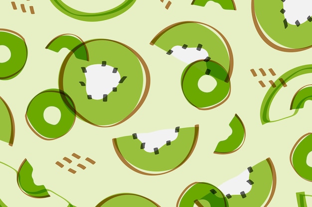 Free Vector kiwi fruit memphis style